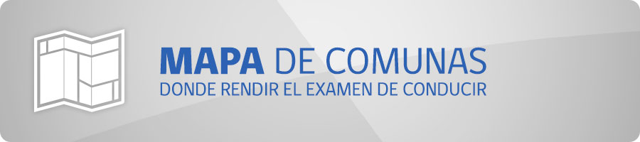 Mapa de comunas donde rendir el examen de conducir