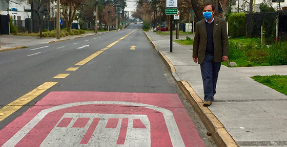 Damos inicio a pista solo bus en Avda. Los Conquistadores, que dará mayor fluidez al transporte público en Providencia