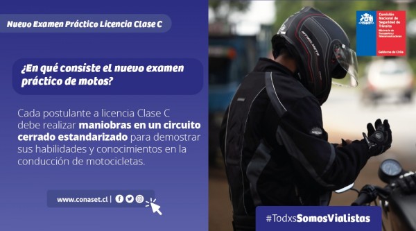 Nuevo examen teórico para licencia de motos